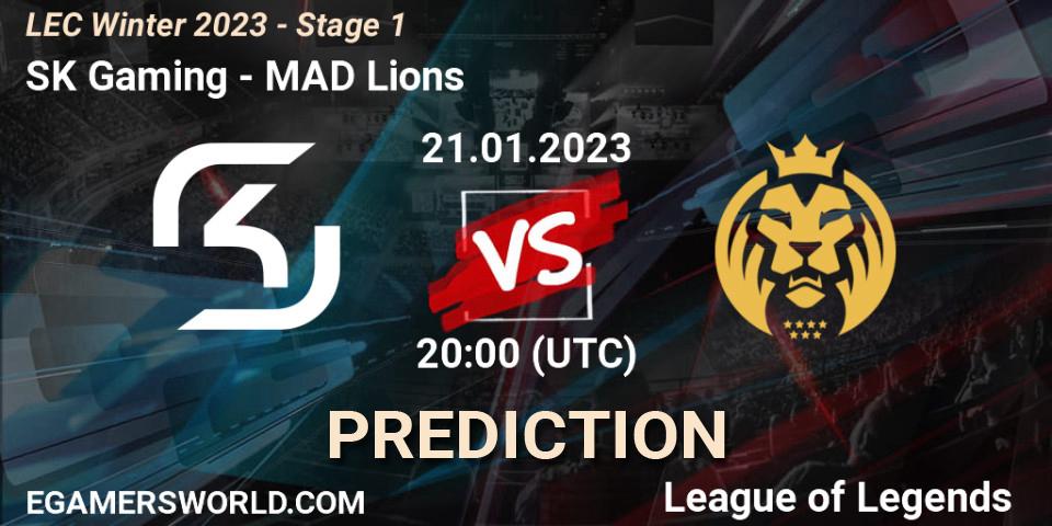 Prognose für das Spiel SK Gaming VS MAD Lions. 21.01.23. LoL - LEC Winter 2023 - Stage 1