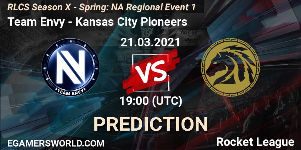 Prognose für das Spiel Team Envy VS Kansas City Pioneers. 21.03.2021 at 19:00. Rocket League - RLCS Season X - Spring: NA Regional Event 1