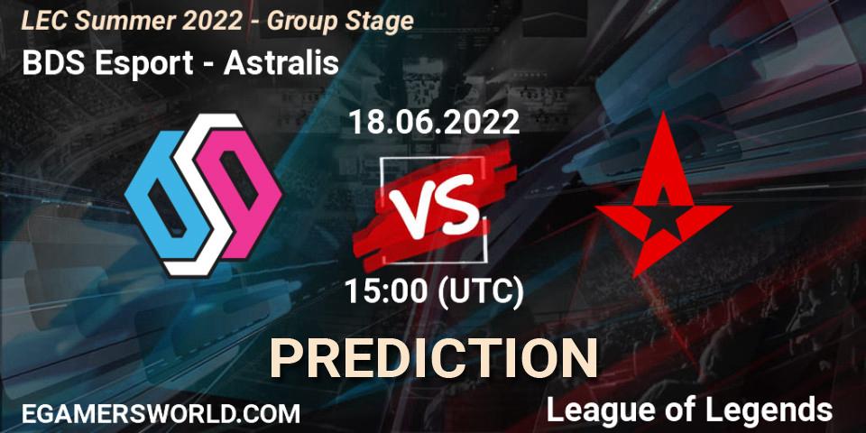 Prognose für das Spiel BDS Esport VS Astralis. 18.06.2022 at 15:00. LoL - LEC Summer 2022 - Group Stage
