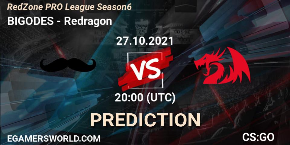 Prognose für das Spiel BIGODES VS Redragon. 02.11.2021 at 20:00. Counter-Strike (CS2) - RedZone PRO League Season 6
