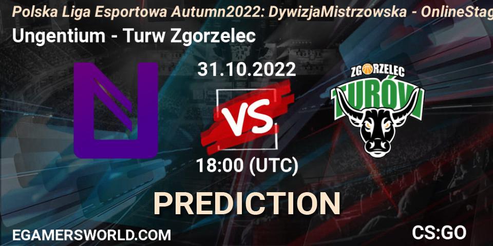 Prognose für das Spiel Ungentium VS Turów Zgorzelec. 31.10.22. CS2 (CS:GO) - Polska Liga Esportowa Autumn 2022: Dywizja Mistrzowska - Online Stage