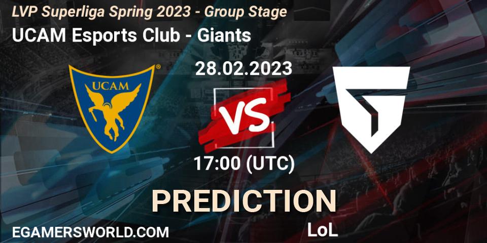 Prognose für das Spiel UCAM Esports Club VS Giants. 28.02.2023 at 18:00. LoL - LVP Superliga Spring 2023 - Group Stage