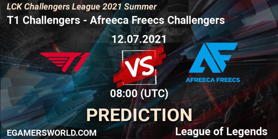 Prognose für das Spiel T1 Challengers VS Afreeca Freecs Challengers. 12.07.2021 at 08:00. LoL - LCK Challengers League 2021 Summer