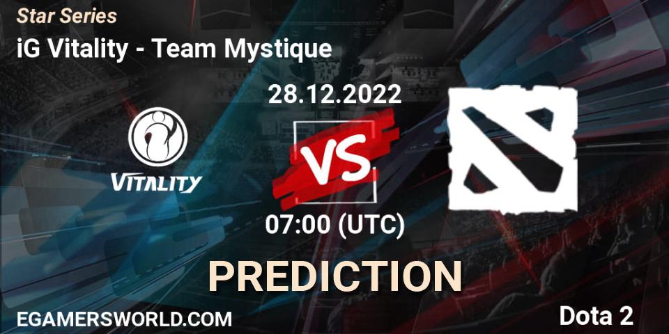 Prognose für das Spiel iG Vitality VS Team Mystique. 28.12.2022 at 07:03. Dota 2 - Star Series