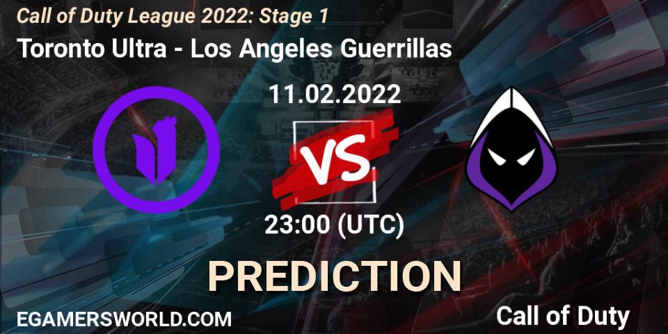 Prognose für das Spiel Toronto Ultra VS Los Angeles Guerrillas. 11.02.22. Call of Duty - Call of Duty League 2022: Stage 1