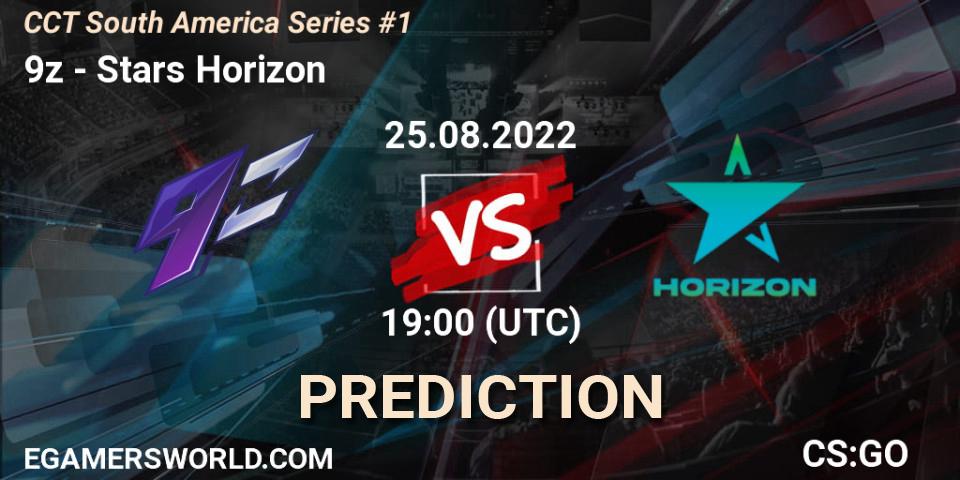 Prognose für das Spiel 9z VS Stars Horizon. 25.08.2022 at 18:35. Counter-Strike (CS2) - CCT South America Series #1