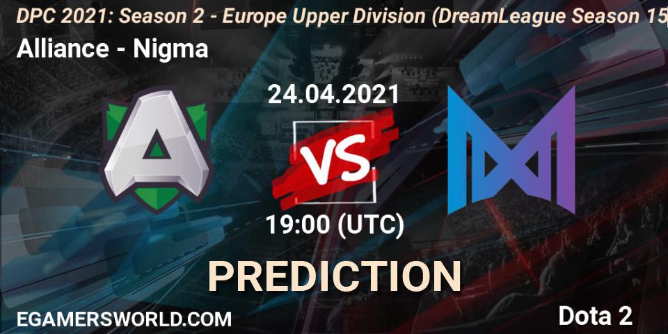 Prognose für das Spiel Alliance VS Nigma. 24.04.2021 at 19:32. Dota 2 - DPC 2021: Season 2 - Europe Upper Division (DreamLeague Season 15)