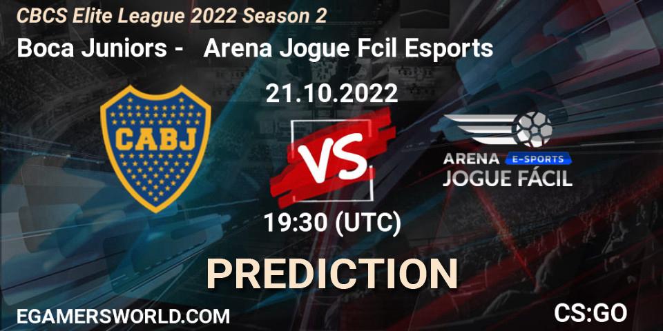 Prognose für das Spiel Boca Juniors VS Arena Jogue Fácil Esports. 21.10.2022 at 19:40. Counter-Strike (CS2) - CBCS Elite League 2022 Season 2