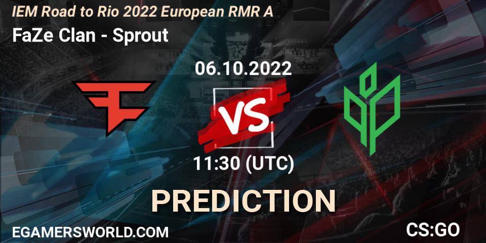 Prognose für das Spiel FaZe Clan VS Sprout. 06.10.2022 at 11:30. Counter-Strike (CS2) - IEM Road to Rio 2022 European RMR A