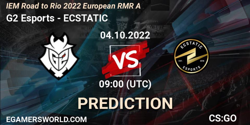 Prognose für das Spiel G2 Esports VS ECSTATIC. 04.10.2022 at 10:40. Counter-Strike (CS2) - IEM Road to Rio 2022 European RMR A