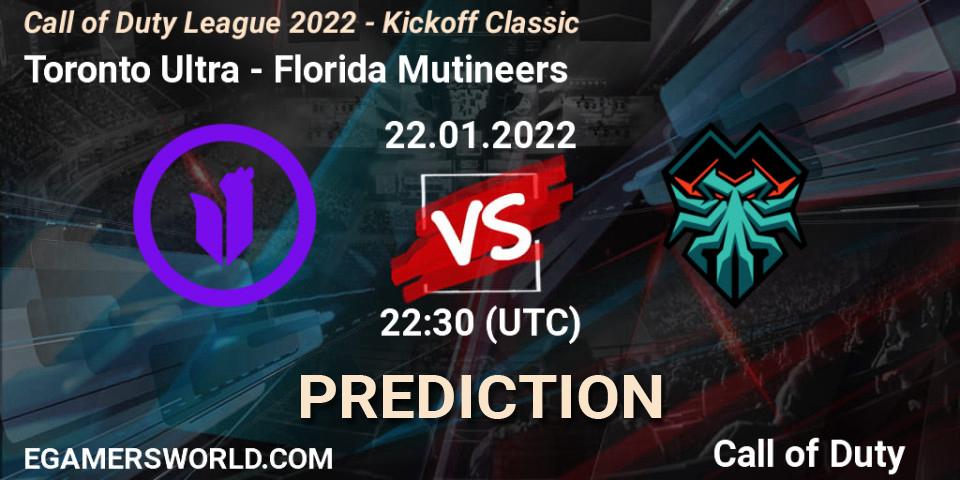 Prognose für das Spiel Toronto Ultra VS Florida Mutineers. 22.01.22. Call of Duty - Call of Duty League 2022 - Kickoff Classic