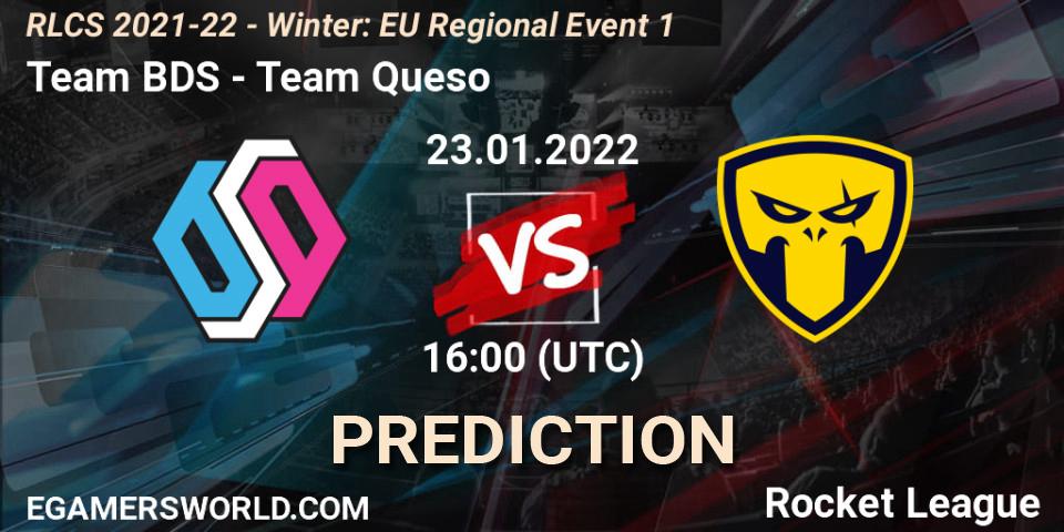 Prognose für das Spiel Team BDS VS Team Queso. 23.01.2022 at 16:00. Rocket League - RLCS 2021-22 - Winter: EU Regional Event 1