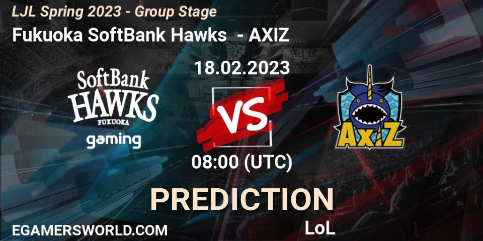 Prognose für das Spiel Fukuoka SoftBank Hawks VS AXIZ. 18.02.23. LoL - LJL Spring 2023 - Group Stage