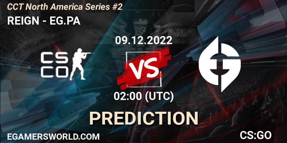 Prognose für das Spiel REIGN VS EG.PA. 09.12.22. CS2 (CS:GO) - CCT North America Series #2