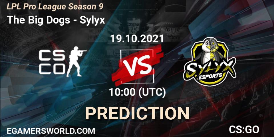 Prognose für das Spiel The Big Dogs VS Sylyx. 19.10.2021 at 09:35. Counter-Strike (CS2) - LPL Pro League 2021 Season 3