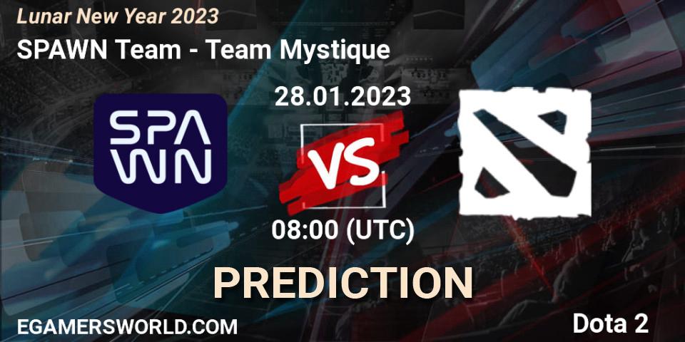 Prognose für das Spiel SPAWN Team VS Team Mystique. 28.01.23. Dota 2 - Lunar New Year 2023