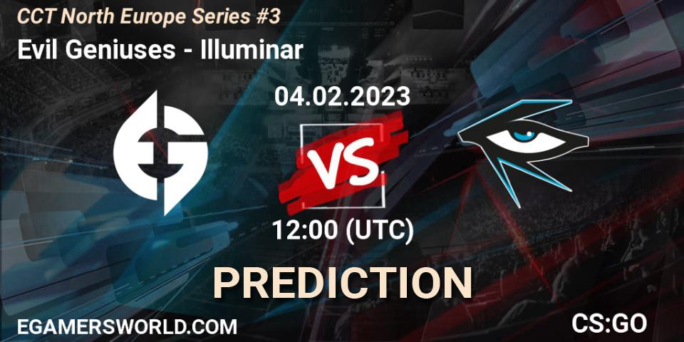 Prognose für das Spiel Evil Geniuses VS Illuminar. 04.02.23. CS2 (CS:GO) - CCT North Europe Series #3