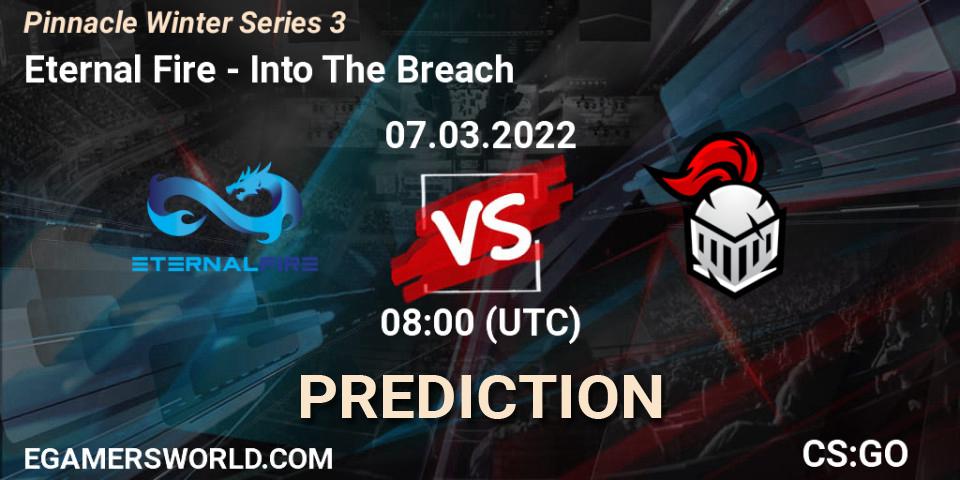 Prognose für das Spiel Eternal Fire VS Into The Breach. 07.03.2022 at 08:00. Counter-Strike (CS2) - Pinnacle Winter Series 3