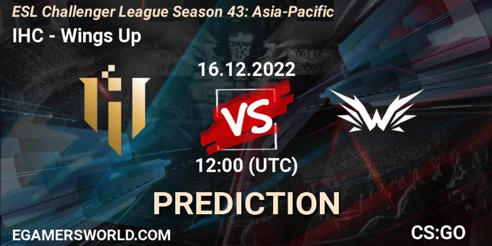 Prognose für das Spiel IHC VS Wings Up. 16.12.22. Counter-Strike (CS2) - ESL Challenger League Season 43: Asia-Pacific
