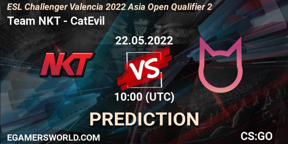 Prognose für das Spiel Team NKT VS CatEvil. 22.05.2022 at 10:00. Counter-Strike (CS2) - ESL Challenger Valencia 2022 Asia Open Qualifier 2