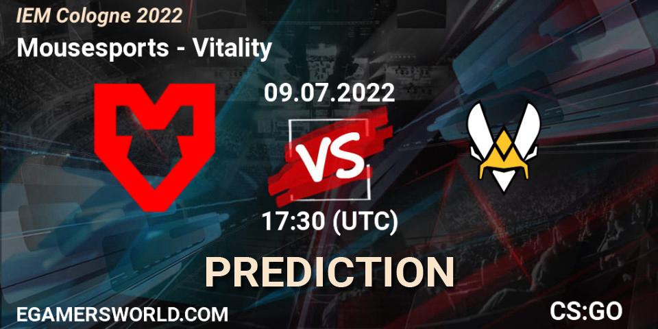 Prognose für das Spiel Mousesports VS Vitality. 09.07.22. CS2 (CS:GO) - IEM Cologne 2022