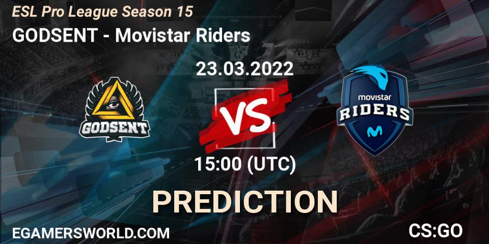 Prognose für das Spiel GODSENT VS Movistar Riders. 23.03.22. CS2 (CS:GO) - ESL Pro League Season 15