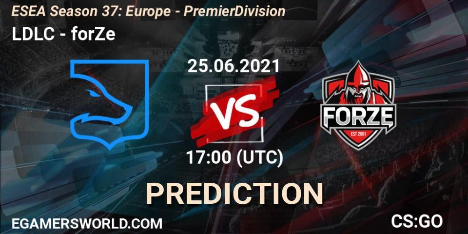 Prognose für das Spiel LDLC VS forZe. 25.06.21. CS2 (CS:GO) - ESEA Season 37: Europe - Premier Division