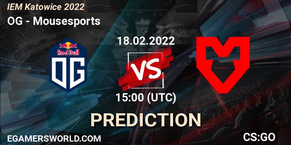 Prognose für das Spiel OG VS Mousesports. 18.02.22. CS2 (CS:GO) - IEM Katowice 2022