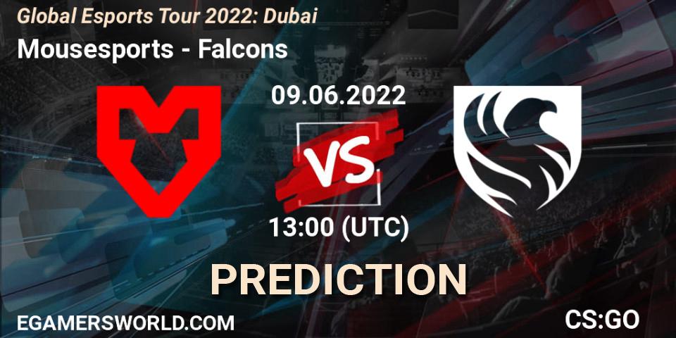 Prognose für das Spiel Mousesports VS Falcons. 09.06.22. CS2 (CS:GO) - Global Esports Tour 2022: Dubai