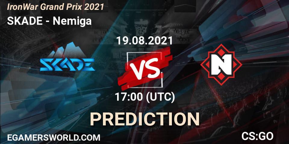 Prognose für das Spiel SKADE VS Nemiga. 19.08.21. CS2 (CS:GO) - IronWar Grand Prix 2021