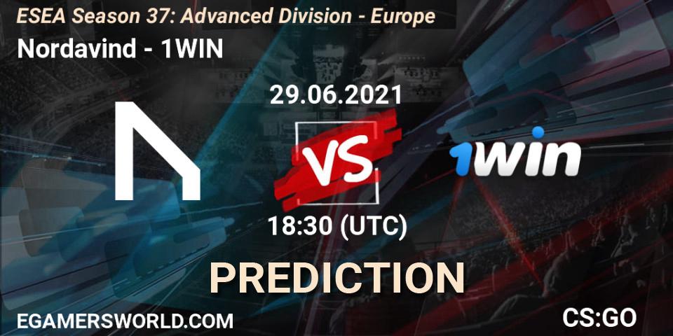 Prognose für das Spiel Nordavind VS 1WIN. 30.06.21. CS2 (CS:GO) - ESEA Season 37: Advanced Division - Europe
