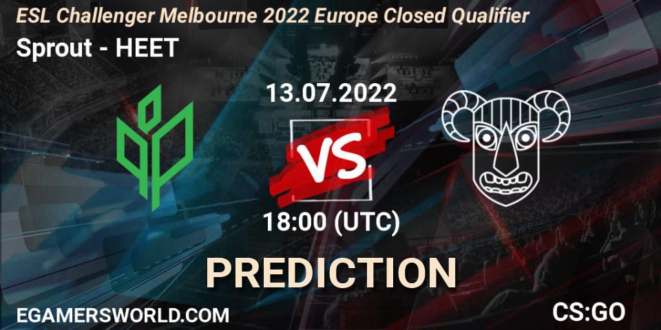 Prognose für das Spiel Sprout VS HEET. 13.07.2022 at 18:00. Counter-Strike (CS2) - ESL Challenger Melbourne 2022 Europe Closed Qualifier