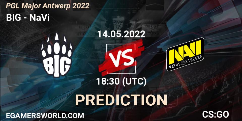 Prognose für das Spiel BIG VS NaVi. 14.05.22. CS2 (CS:GO) - PGL Major Antwerp 2022