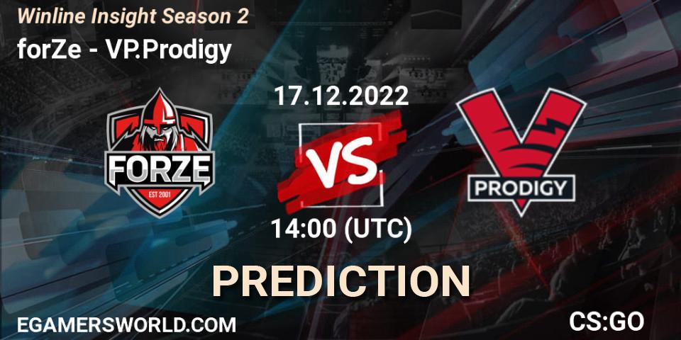 Prognose für das Spiel forZe VS VP.Prodigy. 17.12.22. CS2 (CS:GO) - Winline Insight Season 2