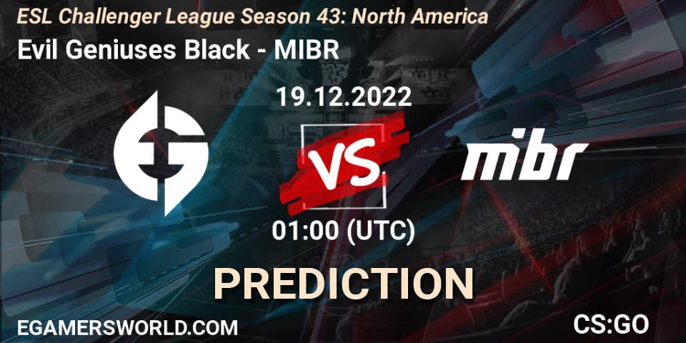 Prognose für das Spiel Evil Geniuses Black VS MIBR. 19.12.22. CS2 (CS:GO) - ESL Challenger League Season 43: North America