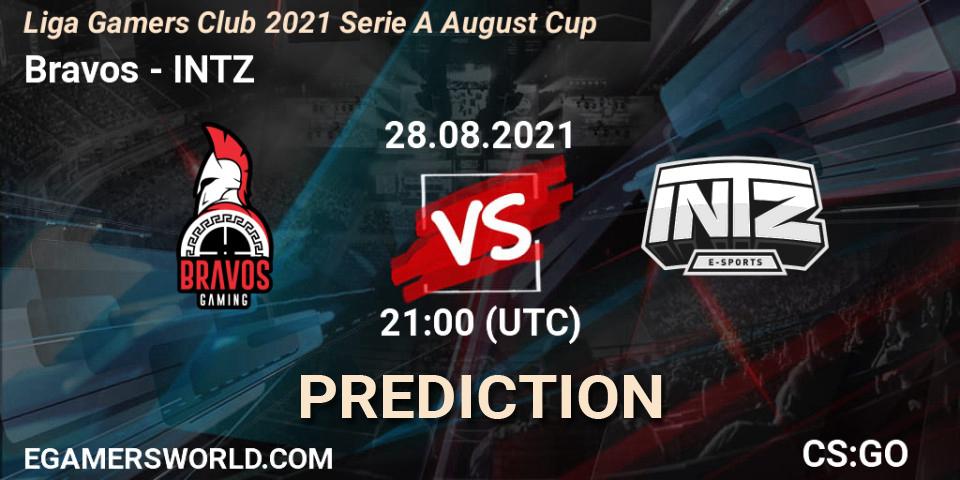Prognose für das Spiel Bravos VS INTZ. 29.08.2021 at 00:25. Counter-Strike (CS2) - Liga Gamers Club 2021 Serie A August Cup