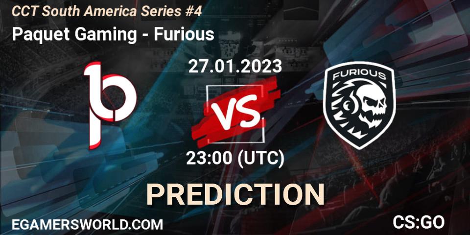 Prognose für das Spiel Paquetá Gaming VS Furious. 28.01.23. CS2 (CS:GO) - CCT South America Series #4