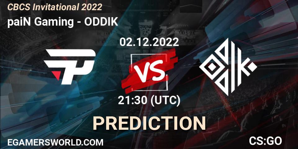 Prognose für das Spiel paiN Gaming VS ODDIK. 02.12.2022 at 22:00. Counter-Strike (CS2) - CBCS Invitational 2022