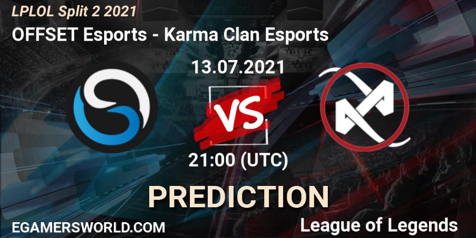 Prognose für das Spiel OFFSET Esports VS Karma Clan Esports. 13.07.2021 at 21:15. LoL - LPLOL Split 2 2021