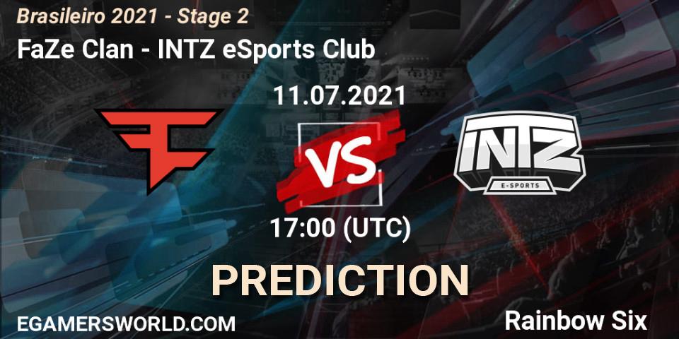 Prognose für das Spiel FaZe Clan VS INTZ eSports Club. 11.07.21. Rainbow Six - Brasileirão 2021 - Stage 2