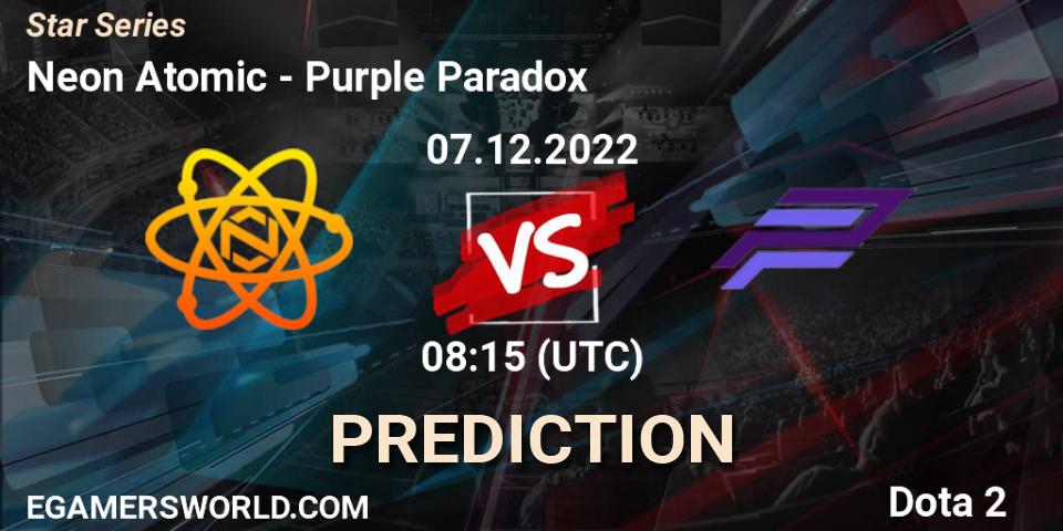 Prognose für das Spiel Neon Atomic VS Purple Paradox. 07.12.22. Dota 2 - Star Series