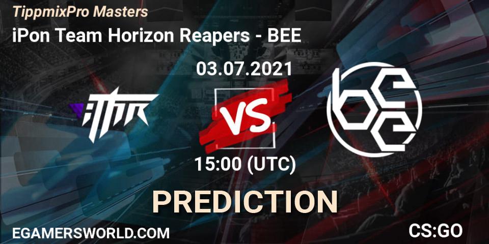 Prognose für das Spiel iPon Team Horizon Reapers VS BEE. 03.07.2021 at 15:00. Counter-Strike (CS2) - TippmixPro Masters