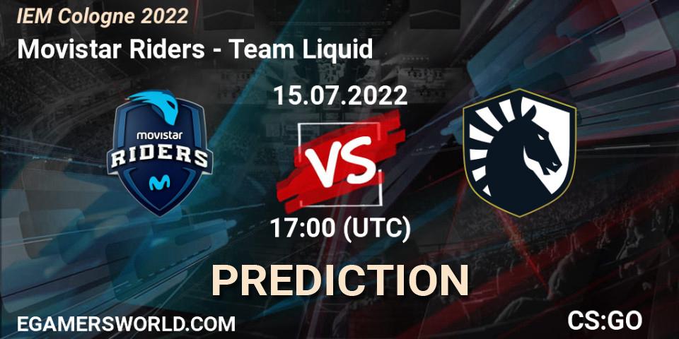 Prognose für das Spiel Movistar Riders VS Team Liquid. 15.07.22. CS2 (CS:GO) - IEM Cologne 2022