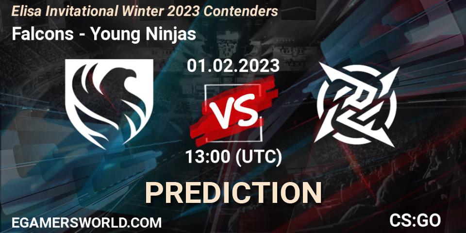 Prognose für das Spiel Falcons VS Young Ninjas. 01.02.23. CS2 (CS:GO) - Elisa Invitational Winter 2023 Contenders