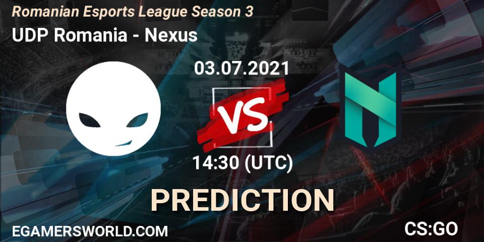 Prognose für das Spiel UDP Romania VS Nexus. 03.07.2021 at 17:10. Counter-Strike (CS2) - Romanian Esports League Season 3