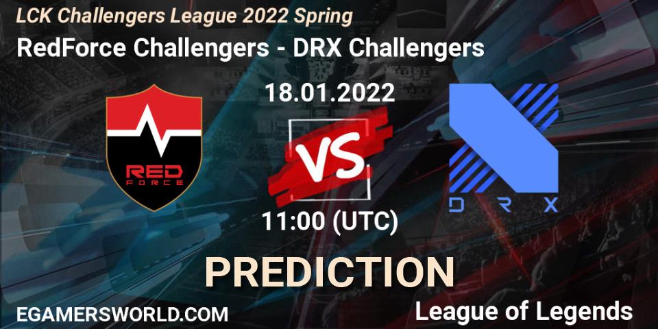 Prognose für das Spiel RedForce Challengers VS DRX Challengers. 18.01.2022 at 11:00. LoL - LCK Challengers League 2022 Spring