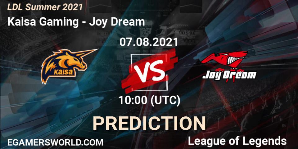 Prognose für das Spiel Kaisa Gaming VS Joy Dream. 07.08.21. LoL - LDL Summer 2021