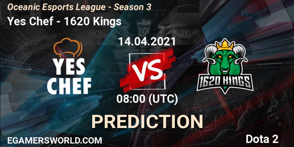 Prognose für das Spiel Yes Chef VS 1620 Kings. 14.04.2021 at 08:23. Dota 2 - Oceanic Esports League - Season 3