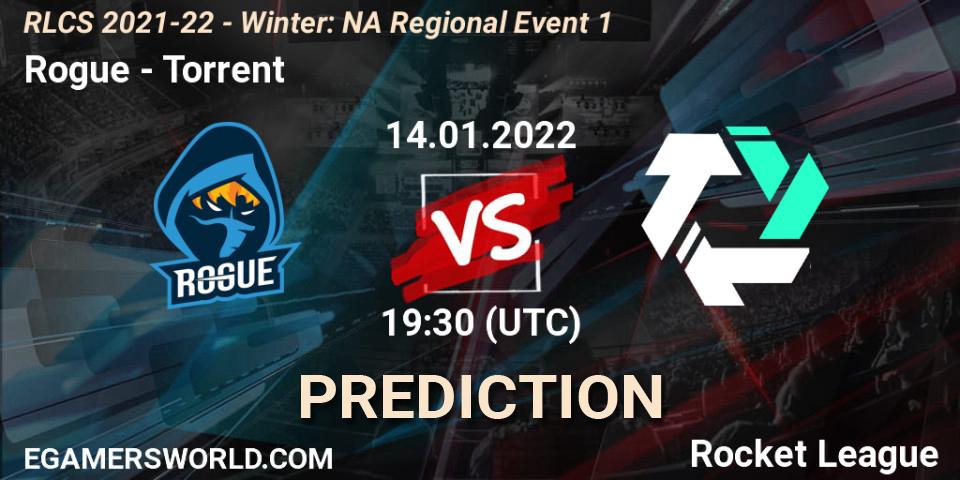 Prognose für das Spiel Rogue VS Torrent. 14.01.2022 at 19:30. Rocket League - RLCS 2021-22 - Winter: NA Regional Event 1
