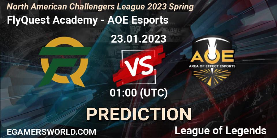 Prognose für das Spiel FlyQuest Challengers VS AOE Esports. 23.01.2023 at 01:00. LoL - NACL 2023 Spring - Group Stage